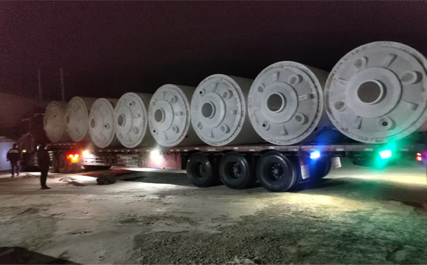 静宁锥底桶交付现场